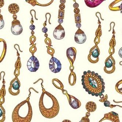 Gold Edge Crystal Earrings