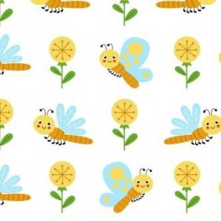 Cartoon Dragonfly Butterfly