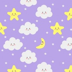 Shy Stars, Moon And Clouds