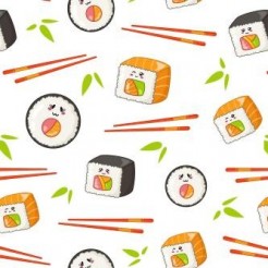 Sushi Rolls And Chopsticks