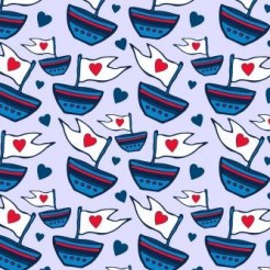Love Flag Sailboat