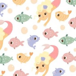 School Of Fish And Mermaid