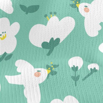 Cute And Gentle Flowers And Bi Stretch Jersey