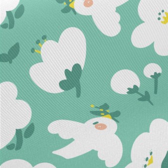 Cute And Gentle Flowers And Bi Midweight Cotton Poplin