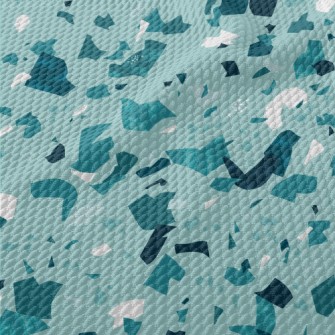 Monochrome Terrazzo Pattern Birdseye Piqué