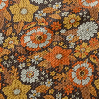 Detailed Realistic Flowers Birdseye Piqué