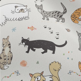 Hand Drawn Funny Pet Cat Chiffon