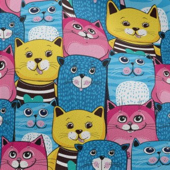 Cute Cat With Bright Colors Chiffon