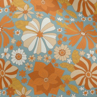 Retro Style Flowers Chiffon