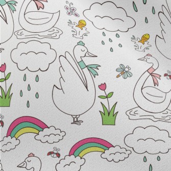 Simple Cartoon Swan Chiffon