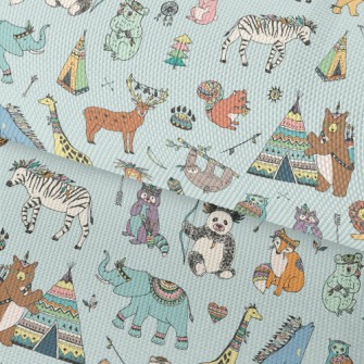 Hand Drawn Indian Animals Waterproof Oxford