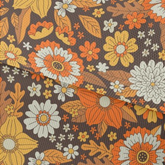 Detailed Realistic Flowers Waterproof Oxford