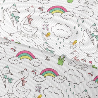 Simple Cartoon Swan Waterproof Oxford
