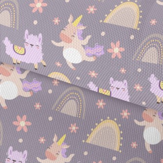 Happy Alpaca And Unicorn Waterproof Oxford