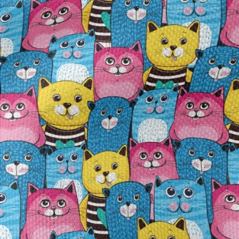 Cute Cat With Bright Colors Waterproof Canvas