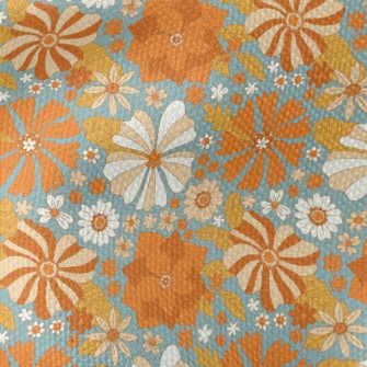 Retro Style Flowers Waterproof Canvas