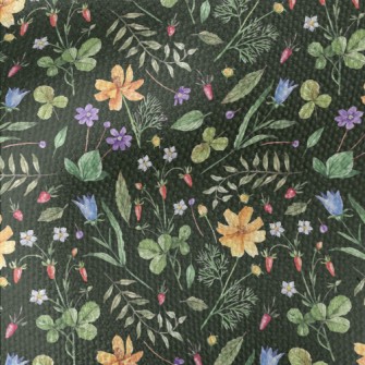 Watercolor Style Flowers And P Waterproof Canvas