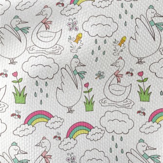 Simple Cartoon Swan Waterproof Canvas