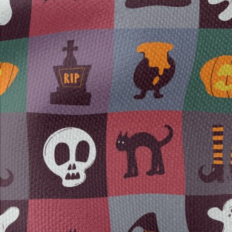 Spooky Pumpkin Witch Trellis Waterproof Canvas