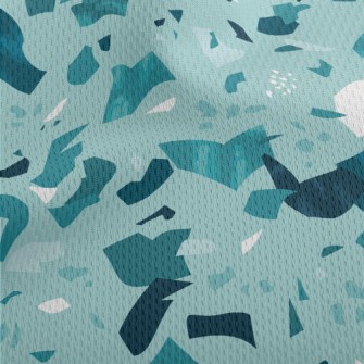 Monochrome Terrazzo Pattern Athletic Mesh Flat Back