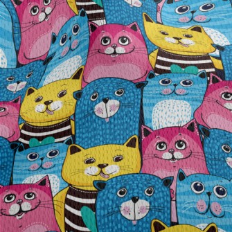 Cute Cat With Bright Colors Athletic Mesh Flat Back