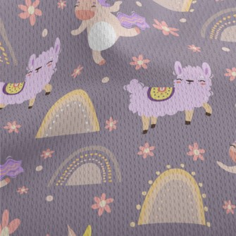 Happy Alpaca And Unicorn Athletic Mesh Flat Back