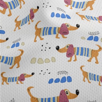 Cartoon Dachshund Dog Athletic Mesh Flat Back