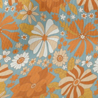 Retro Style Flowers Terry