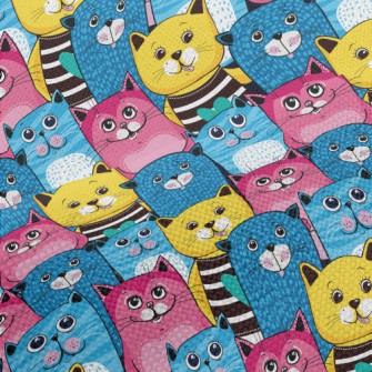 Cute Cat With Bright Colors Performance Linen