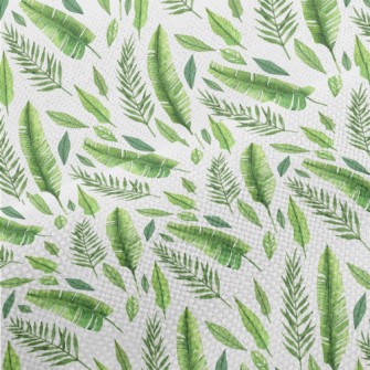 Hand Drawn Delicate Leaves Performance Linen