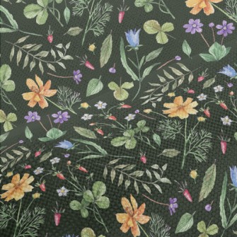 Watercolor Style Flowers And P Performance Linen