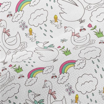 Simple Cartoon Swan Performance Linen