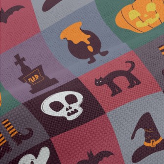 Spooky Pumpkin Witch Trellis Performance Linen