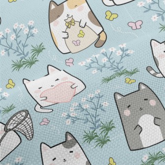 Happy Garden Cats Performance Linen