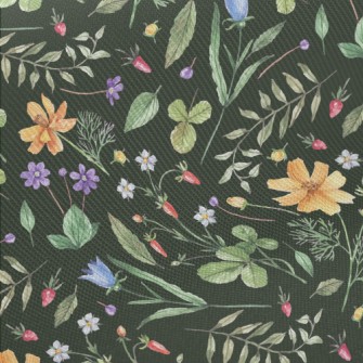 Watercolor Style Flowers And P Twill