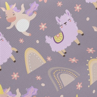 Happy Alpaca And Unicorn Twill