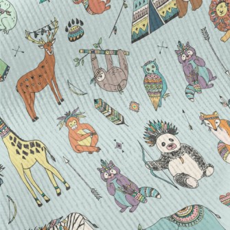 Hand Drawn Indian Animals Standard Corduroy