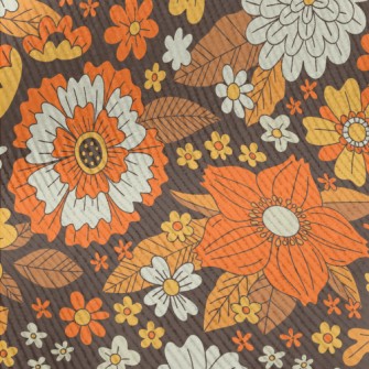 Detailed Realistic Flowers Standard Corduroy