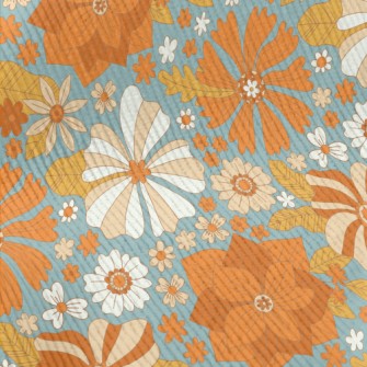 Retro Style Flowers Standard Corduroy