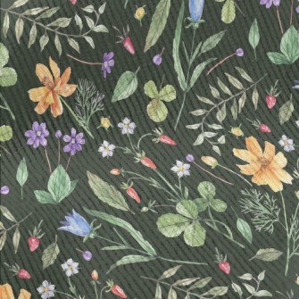 Watercolor Style Flowers And P Standard Corduroy