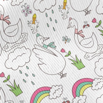 Simple Cartoon Swan Standard Corduroy