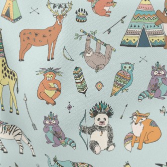 Hand Drawn Indian Animals Stretch Ponte