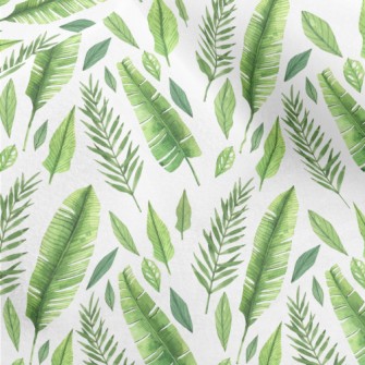 Hand Drawn Delicate Leaves Micro Fleece