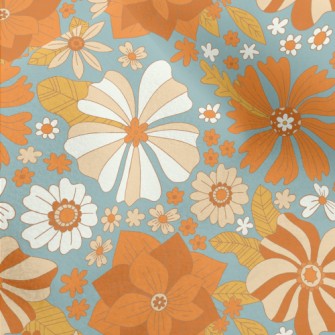 Retro Style Flowers Micro Fleece
