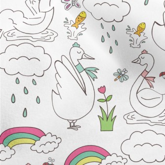 Simple Cartoon Swan Micro Fleece