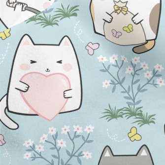 Happy Garden Cats Micro Fleece