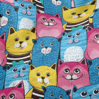 Cute Cat With Bright Colors Minky