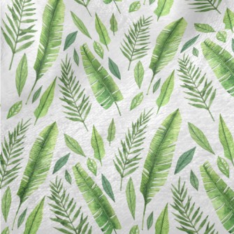 Hand Drawn Delicate Leaves Minky