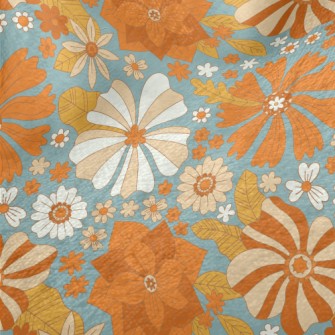 Retro Style Flowers Minky