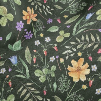 Watercolor Style Flowers And P Minky